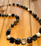 Black recycled bead necklace  - Image 1