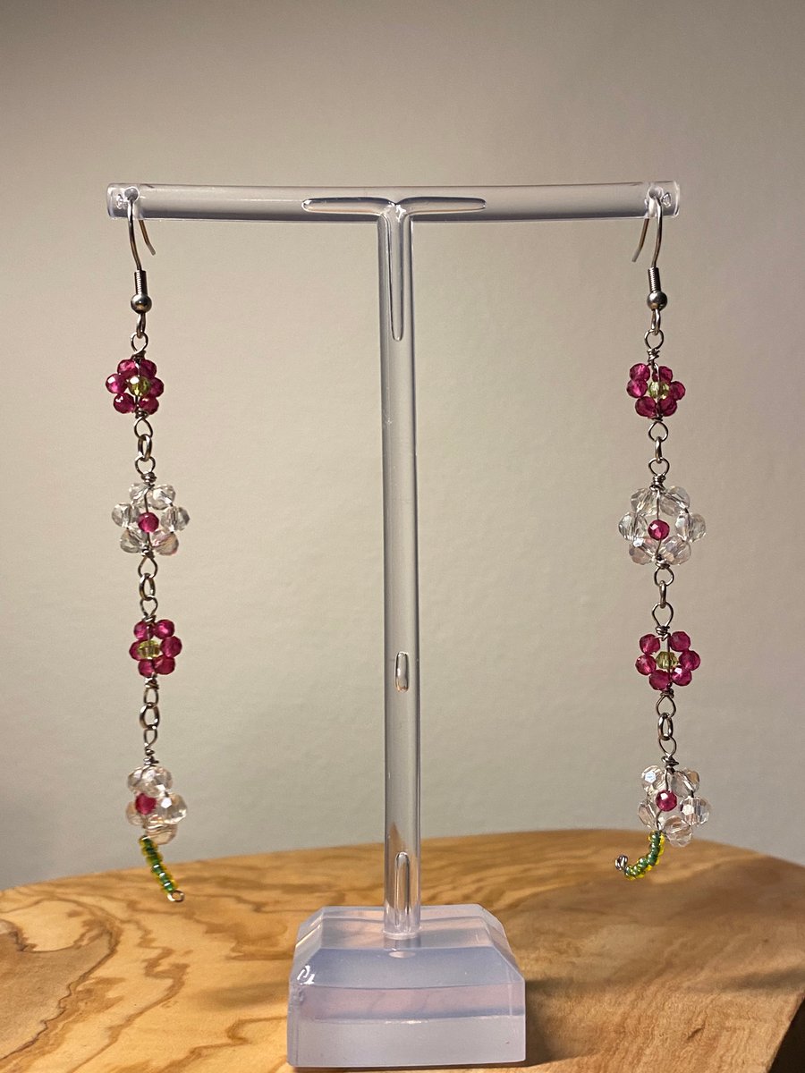 Posy - Wire Wrapped Flower Earrings 