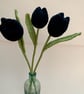  Black crochet tulips, gift for goths, forever flowers - Image 2