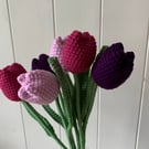 Tulips, handmade crochet tulip bouquet, forever flowers