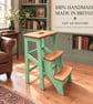 Sage Green Wooden Folding Step Stool- Handmade Kitchen Steps - Image 4