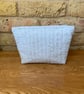 White and Gold Fabric Quilted Makeup Bag - Image 9