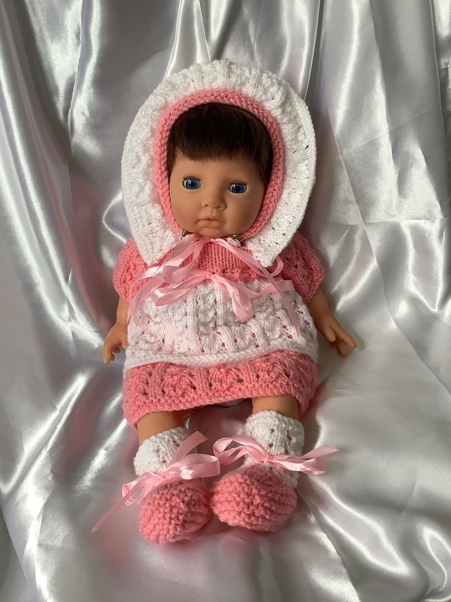 Hand Knitted Dolls Clothes for a 16” Doll or Reborn Doll