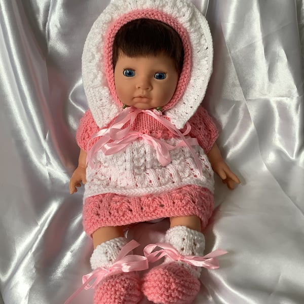 Hand Knitted Dolls Clothes for a 16” Doll or Reborn Doll