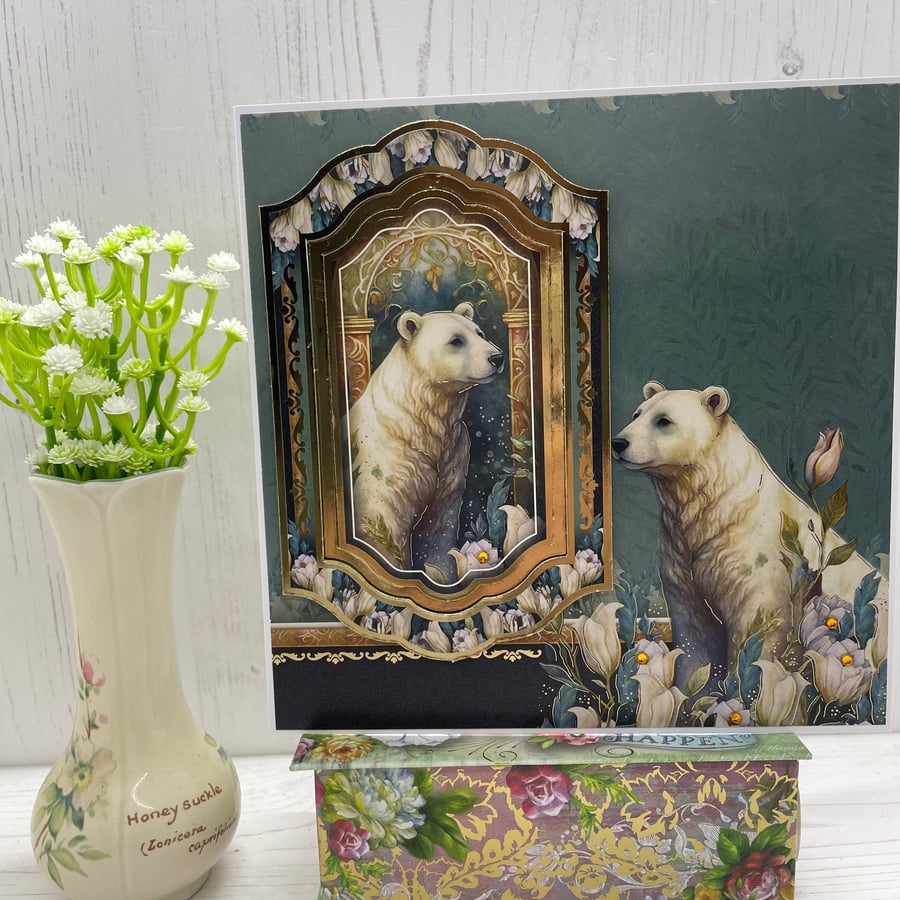 The Enchanted Realm White Bear Greeting Card 11.23