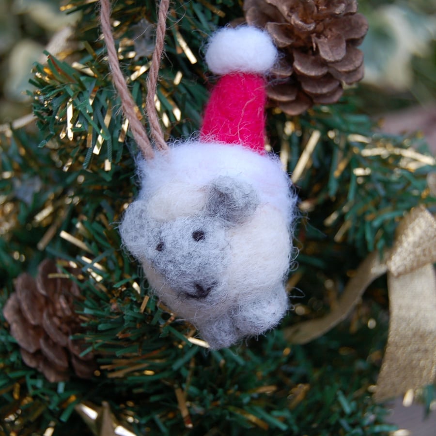 Sheep Bauble, Christmas Sheep Decoration, Xmas Bauble