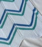 Blue and green waves, hand knitted baby blanket. - Image 5