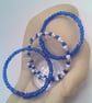 Set of 3 Stacking Memory Wire Cuff Bracelets, Stacking Bracelets, Blue Bracelets - Image 1