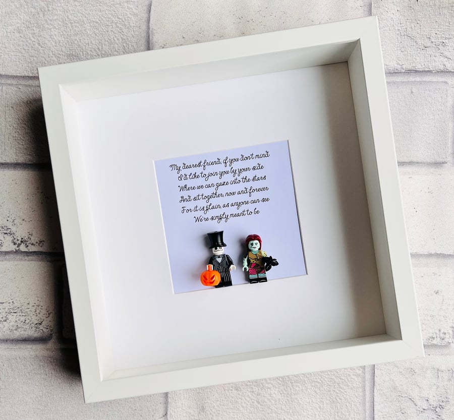 The Nightmare Before Christmas Jack & Sally Skellington Personalised Frame