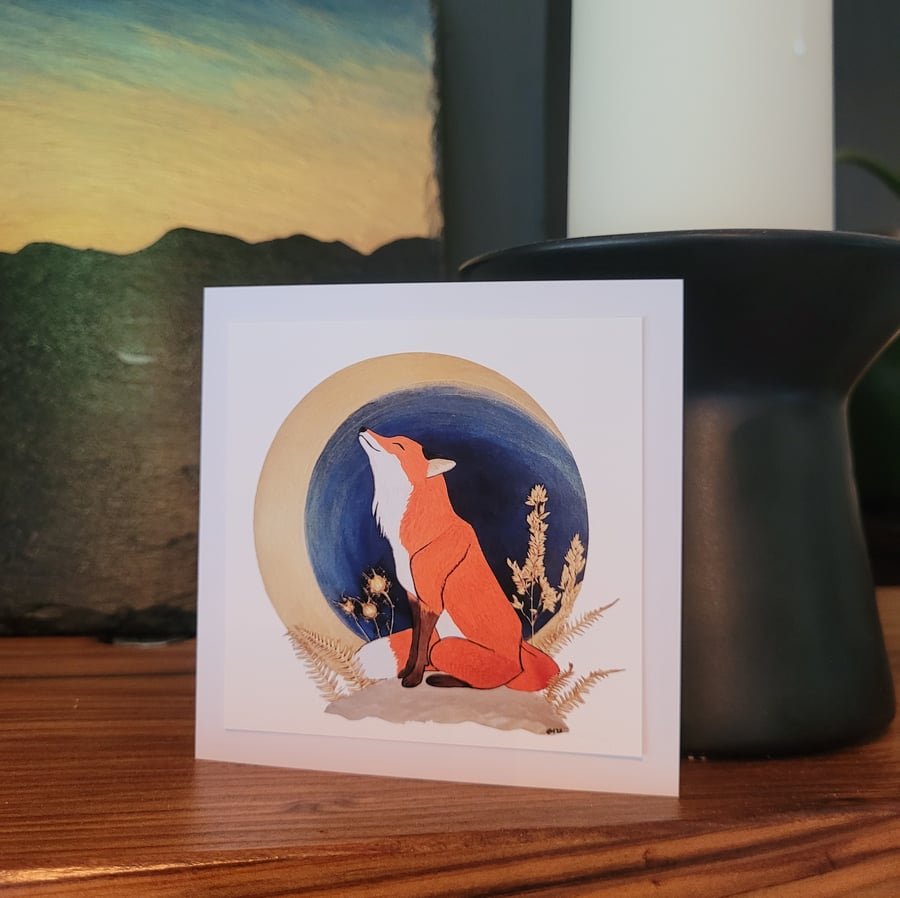 Fox and the Moon Christmas Card