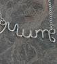 Sterling Silver 'Mum' Pendant Necklace - Image 1