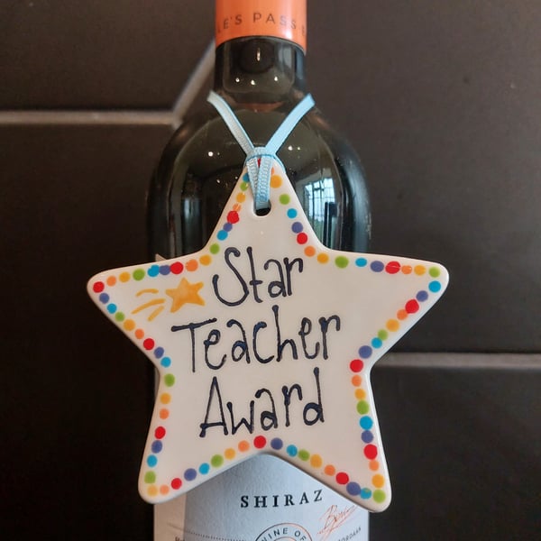 Star teacher award, teacher gift, teacher thank you gift, personalised teacher 