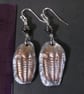 Trilobite Fossil Drop Polymer Clay Earrings, Bronze Pewter Clay Geology Earrings - Image 4