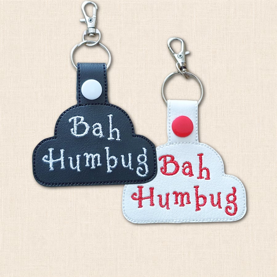 Bah Humbug Keyring - Funny Christmas Faux Leather Accessory
