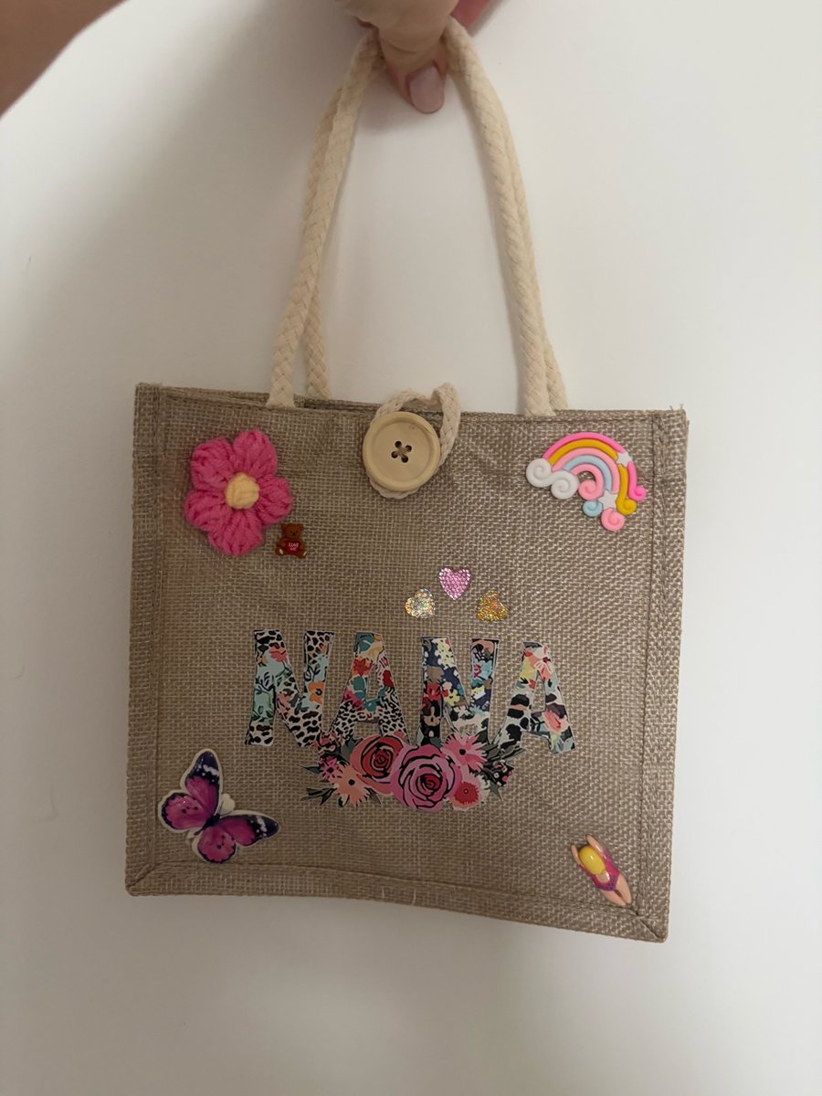 Nana decorated jute bag. 