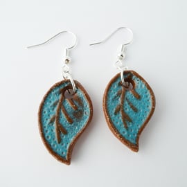 Ceramic Leaf Drop Earrings