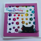 Happy birthday peekaboo black cat