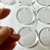 12 Glass fusing drilled circles 6cm diameter Bullseye 90coe glass