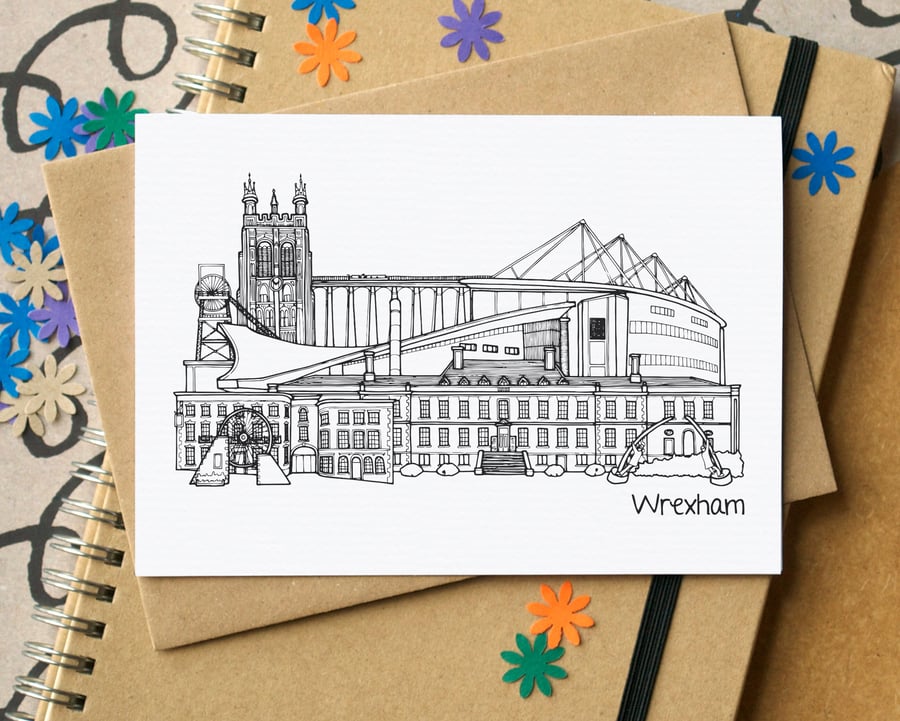 Wrexham Skyline Greetings Card