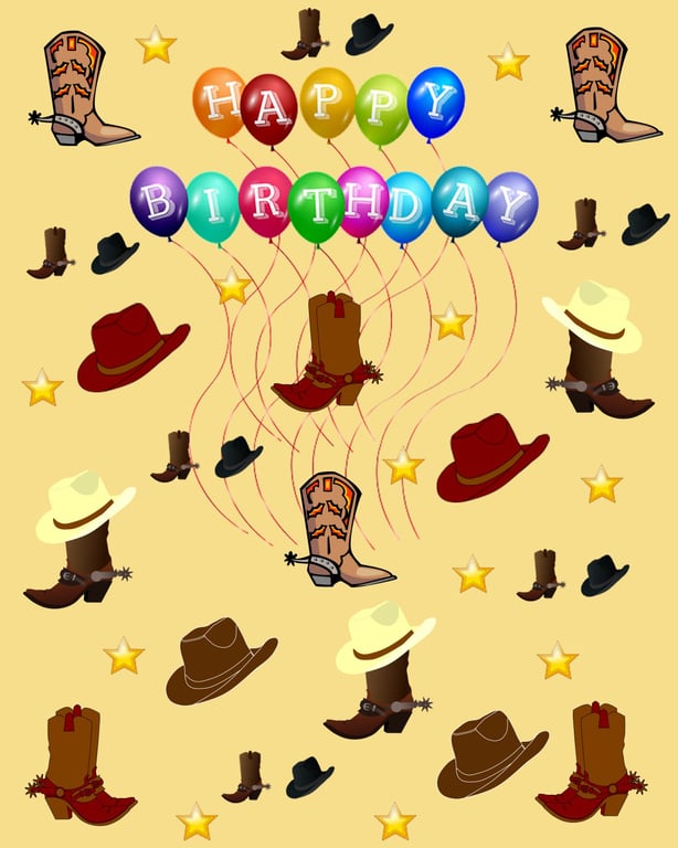 Line Dancers Birthday Card A5 