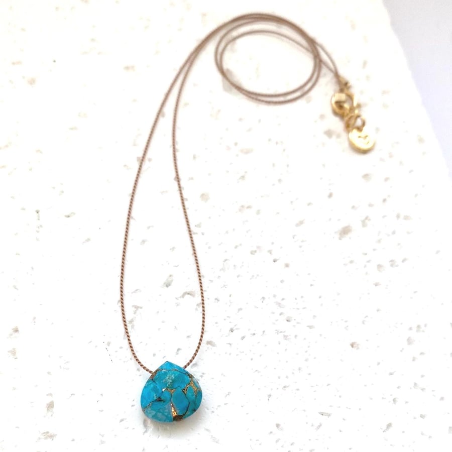 Fine Silk Cord Necklace - Turquoise - Free Personalisation