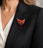 Zippidy-Do-Da bird brooch. Needlefelted and hand embroidered.