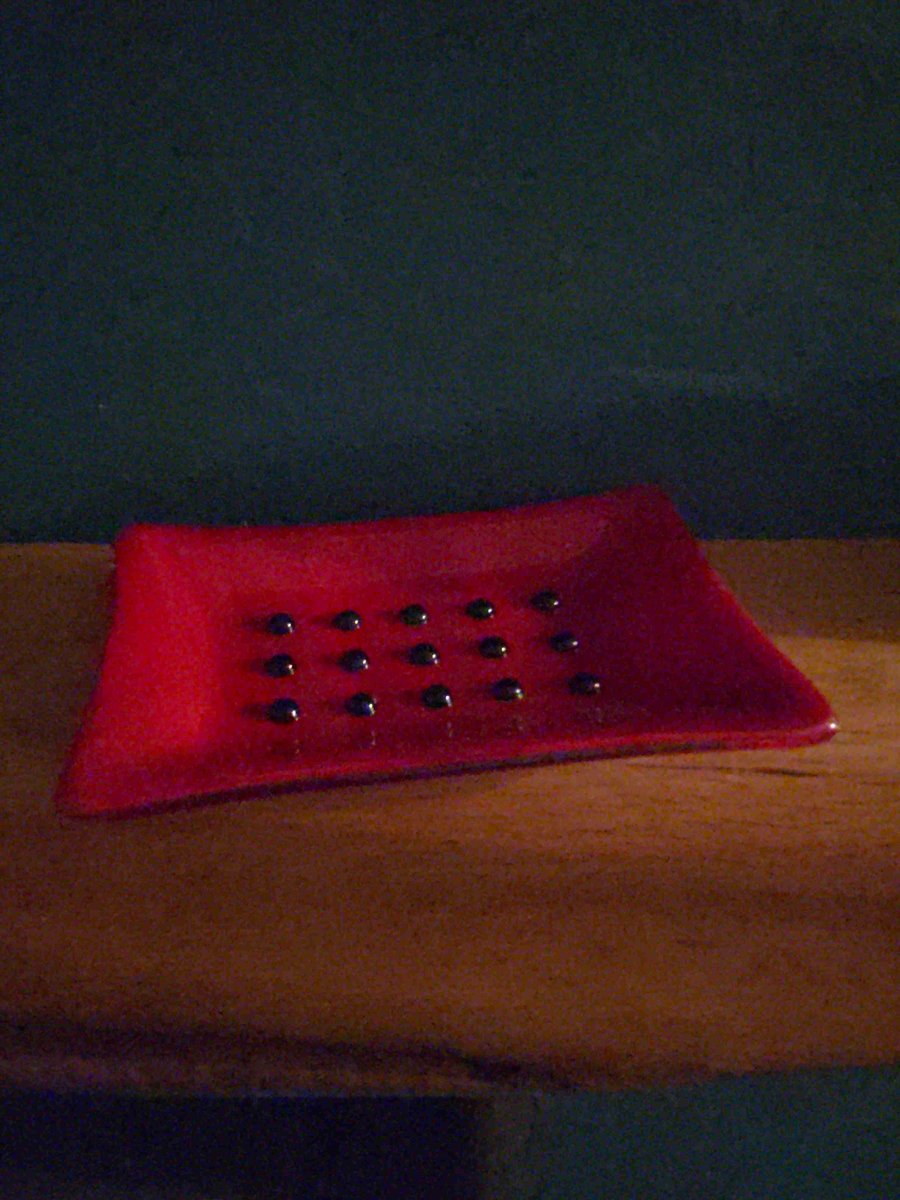 Fused Glass Soap Dish 15cm Choice of colours