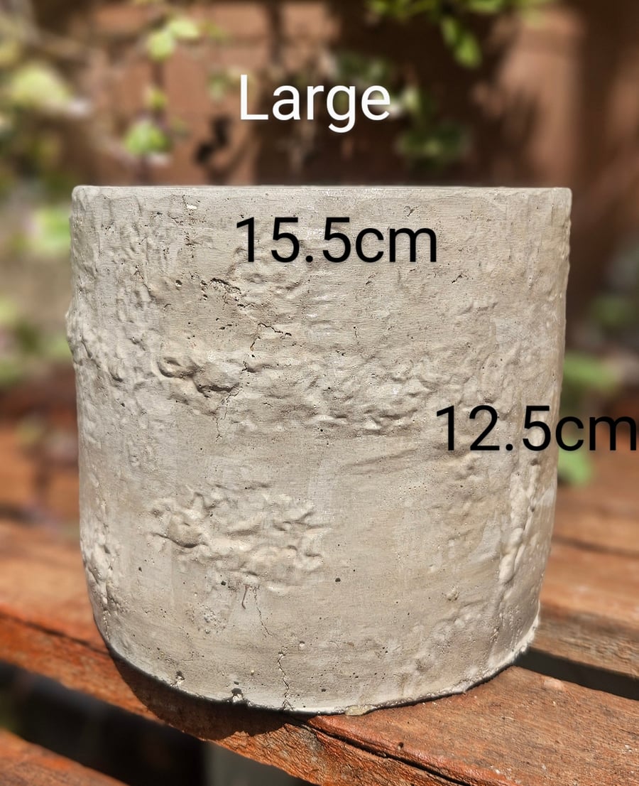 Large Handmade Concrete Plant Pot, With Drainage, Indoor & Outdoor Planter