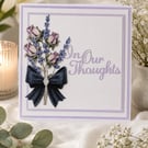 Handmade Floral Sympathy Card, Elegant Botanical Condolence Card