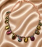 Rainbow dyed Haematite teardrop beaded necklace - Image 3