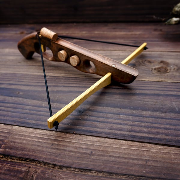 Wooden Cork-Crossbow and 3 corck: Handmade, Personalised Gift toy