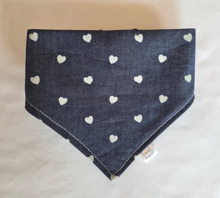 Puppy Love Cotton Dog Bandana Hearts Pattern, Comfortable Pet Accessory