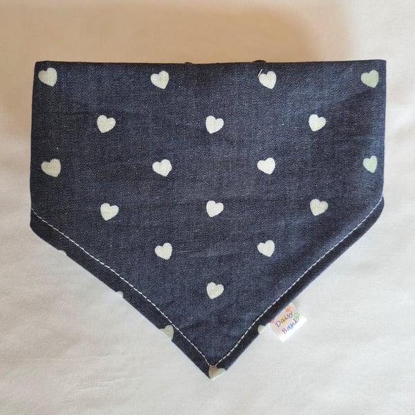 Puppy Love Cotton Dog Bandana Hearts Pattern, Comfortable Pet Accessory