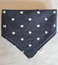 Puppy Love Cotton Dog Bandana Hearts Pattern, Comfortable Pet Accessory - Image 1