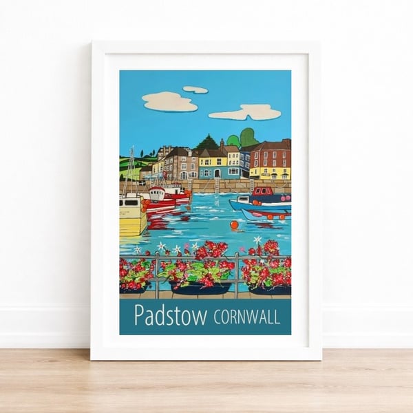 Padstow Cornwall travel poster print