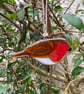 Fused Glass Birds, ROBIN bird lover gift, British bird, hanging bird
