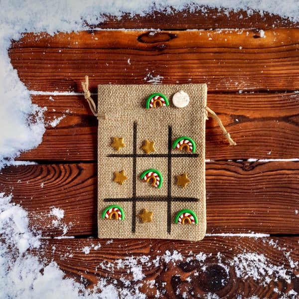 Christmas Rainbows and Stars Tic Tac Toe set