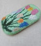 Handmade Felted Wool Glasses Case – Floral Design