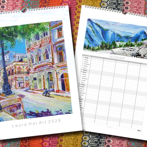 Laura Hol Art 2026 Family Calendar (A3) 
