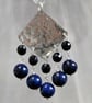 Fringed hammered silver and blue lapis pendant - Image 2