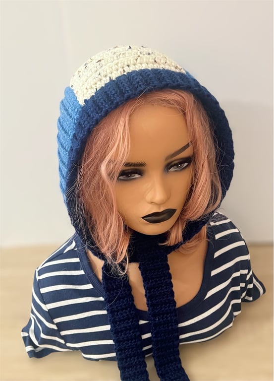 Crochet hooded scarf balaclava 