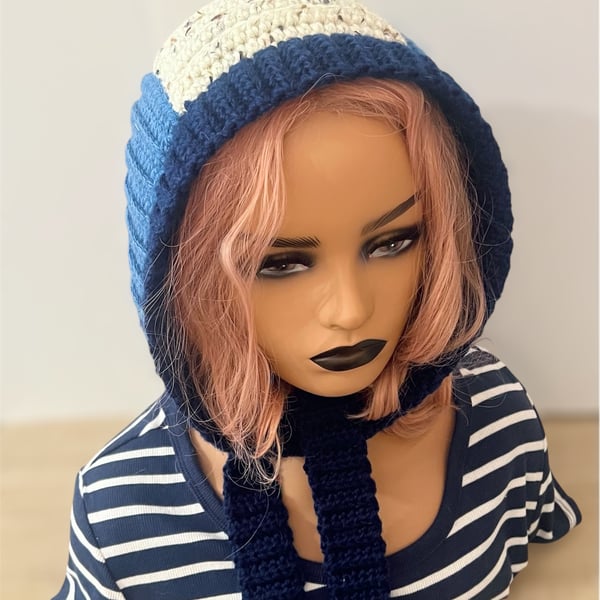 Crochet hooded scarf balaclava 