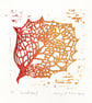 Leaf Skeleton original linocut  - Image 2