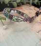 Bracelet ,Pretty lilac beaded leather wrap adjustable boho bracelet 