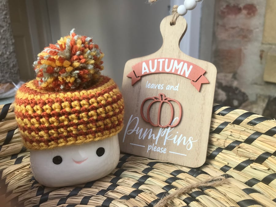 Marshmallow Mugs AUTUMN fall stripe & mini board