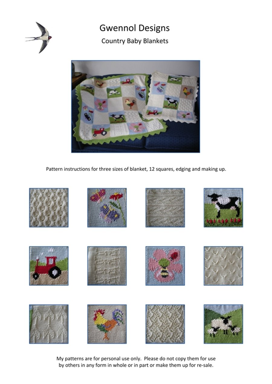 Country Baby Blankets PDF Knitting Pattern