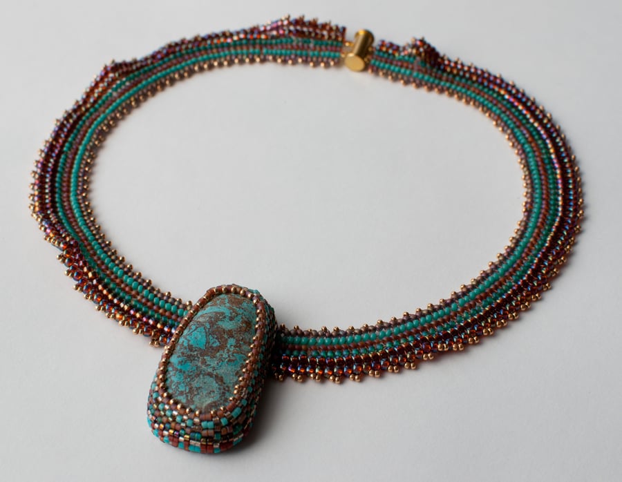 Egyptian Collar Beadwoven Necklace