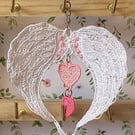 Freestanding Lace Angel Wings – Grief-Inspired Rainbow Sun Catcher Keyring