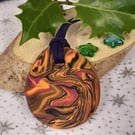 Colourful round pendant