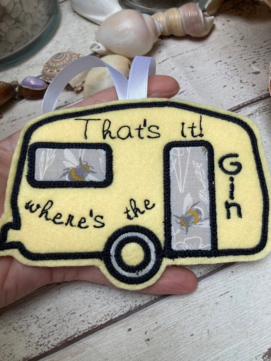 Gin gift idea, caravan gift idea for gift lover, retro caravan decoration, 